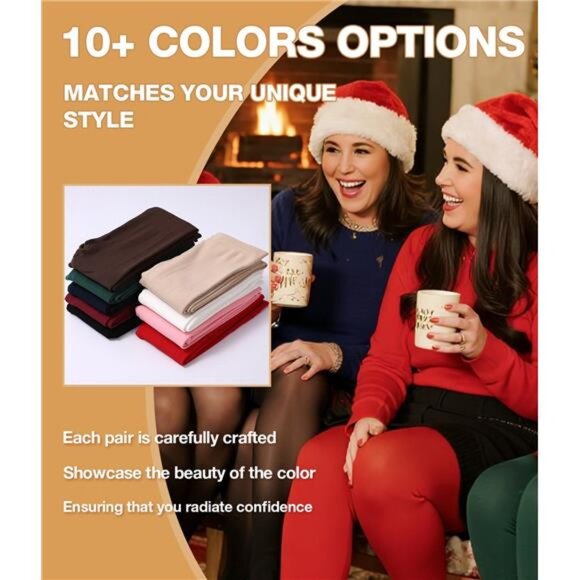 Plus Size Fleece Lined Tights, Warm Winter Thermal Pantyhose Women,/BLACK - Picture 7 of 7